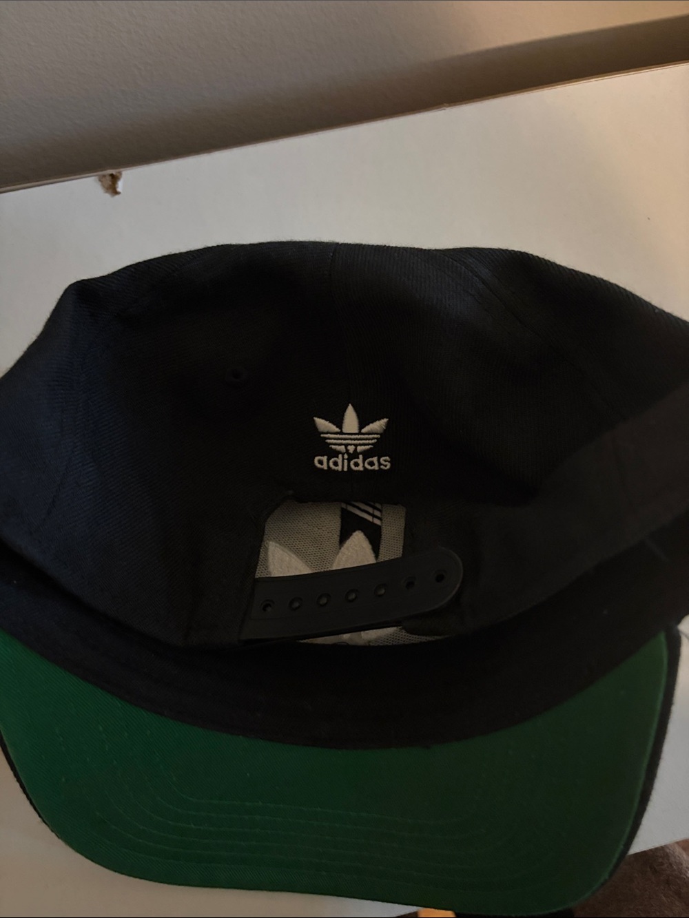 adidas Black Snapback Hat with White Trefoil Patch - Picture 3 of 3